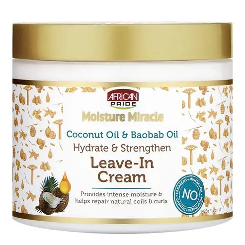 AFRICAN PRIDE Moisture Miracle Crème sans rinçage Huile de Coco & Baobab (425 g)