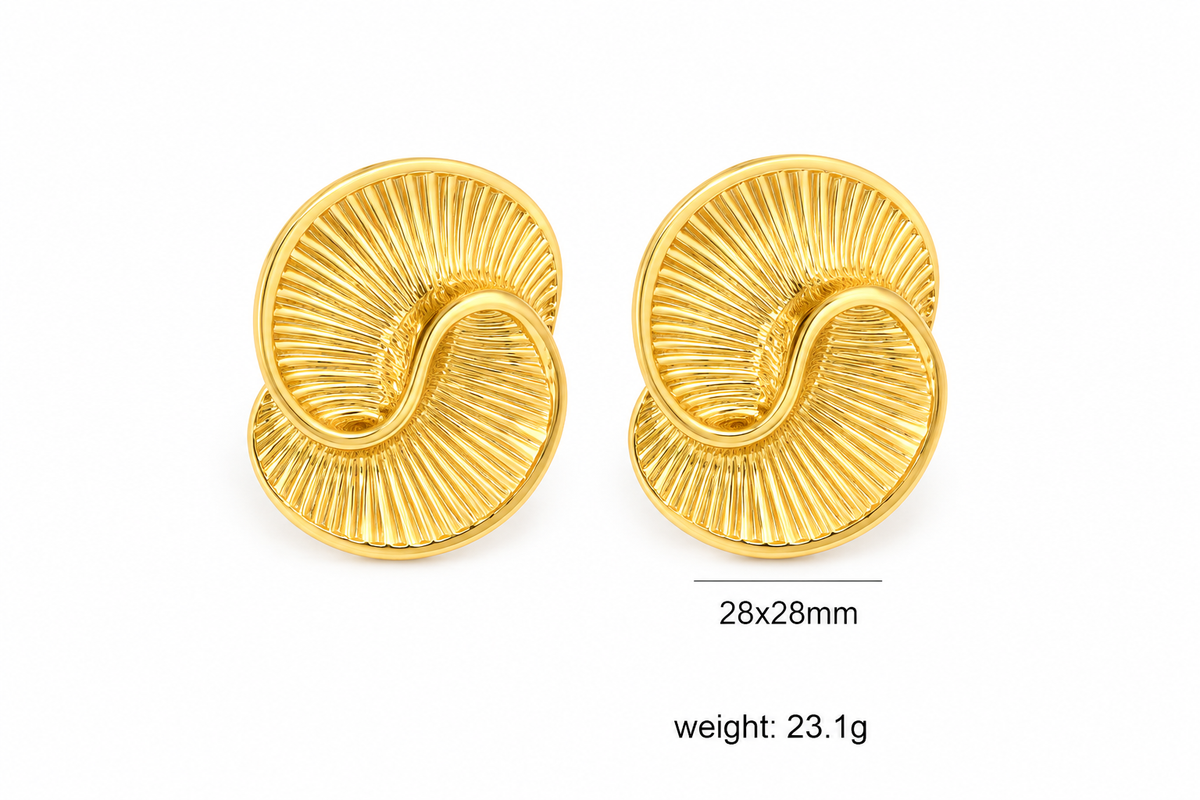 Créoles Ason Texturées Spirales Or 18 Carats