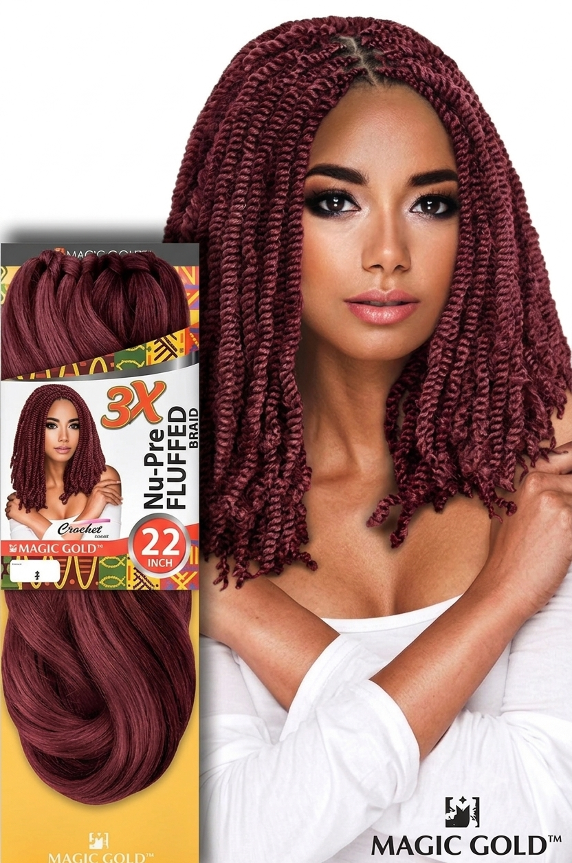 Nu Pre Puffed Braiding Hair 22" 3X