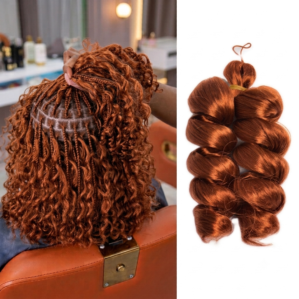 Cheveux à tresser soyeux bouclés italiens, ton unique
