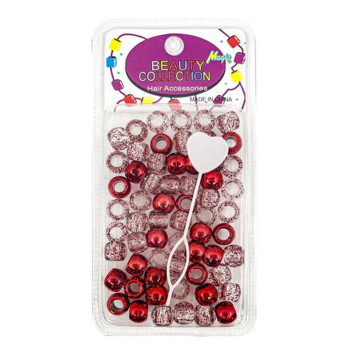 MAGIC COLLECTION Metallic & Glitter Beads Mix - Red