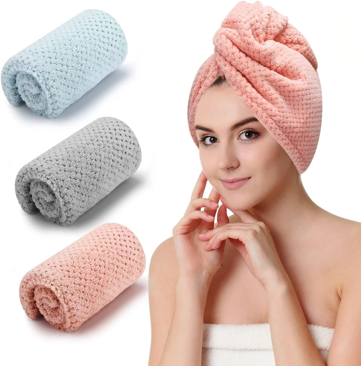 Quick Dry Hair Towel Turban - Microfibre