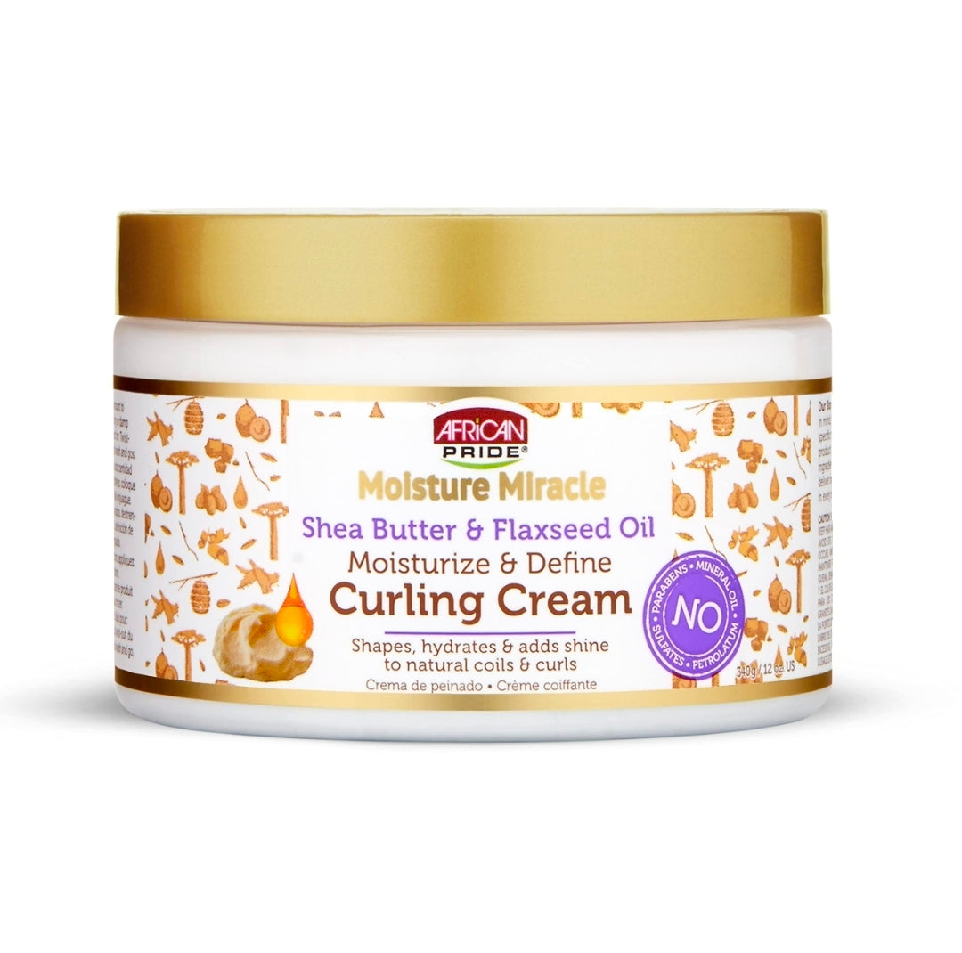 African Pride Moisture Miracle Shea Butter & Leinöl Curling Cream – 12 oz