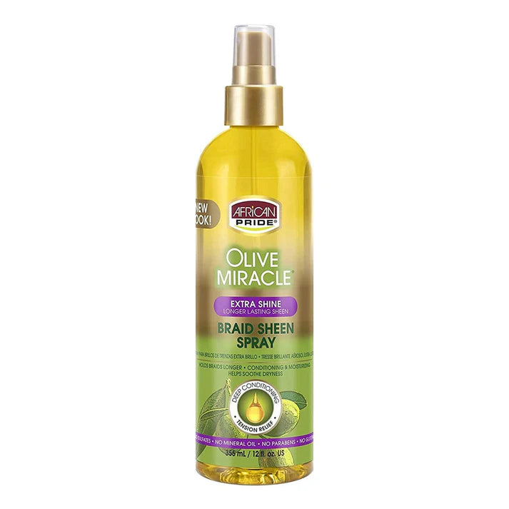 African Pride Olive Miracle Braid Spray [Extra Shine] 12oz