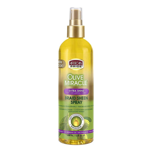 African Pride Olive Miracle Braid Spray [Extra Shine] 12oz