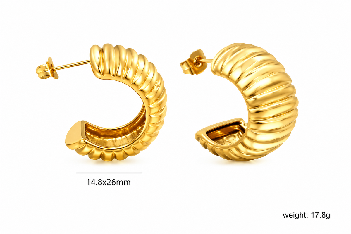 ASON Earring-Hoop - Stainless Steel / PVD 18k Gold