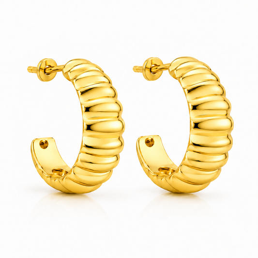 Boucles d'oreilles créoles ASON - Acier inoxydable / Or 18 carats PVD