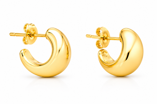 Ason Chunky Dome Stud Earrings 18K Gold