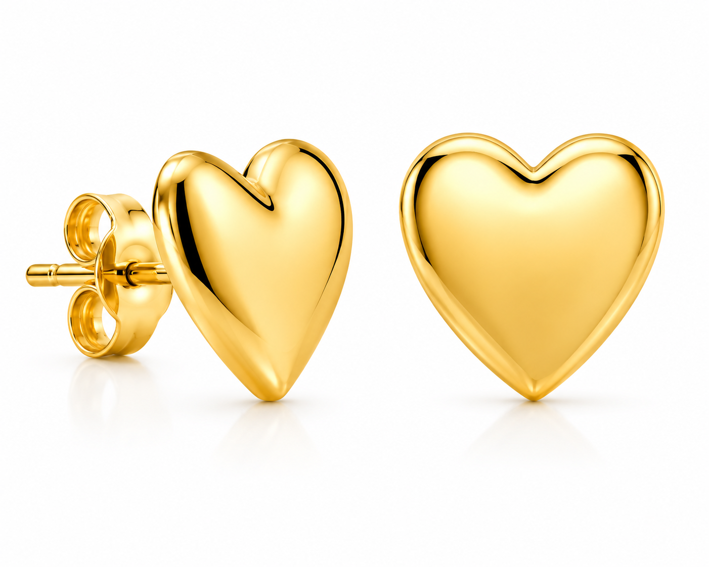 Ason Heart Stud Earrings 18K Gold