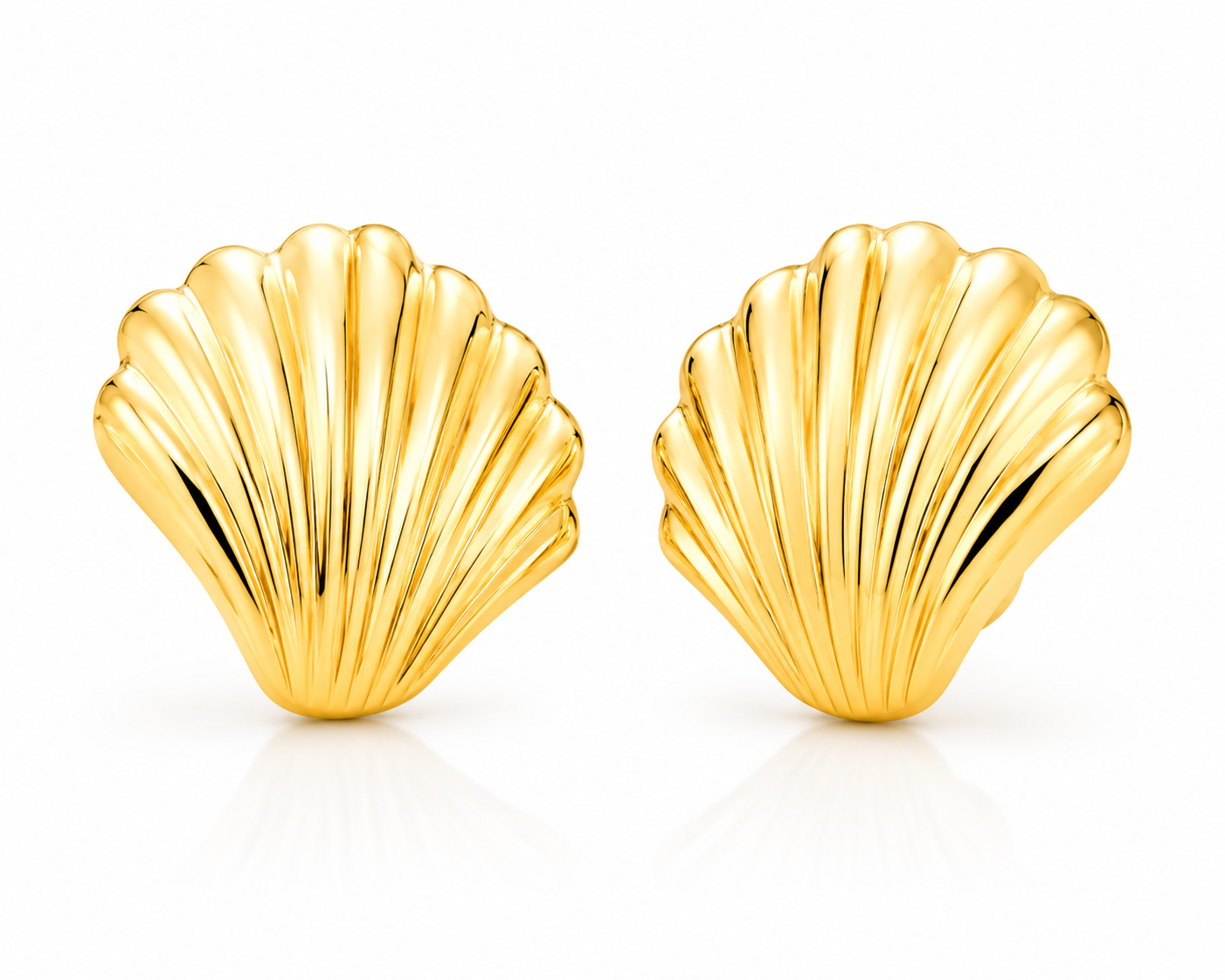 Ason Textured Wing Stud Earrings 18K Gold