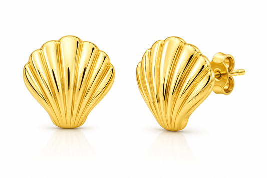 Ason Textured Wing Stud Earrings 18K Gold