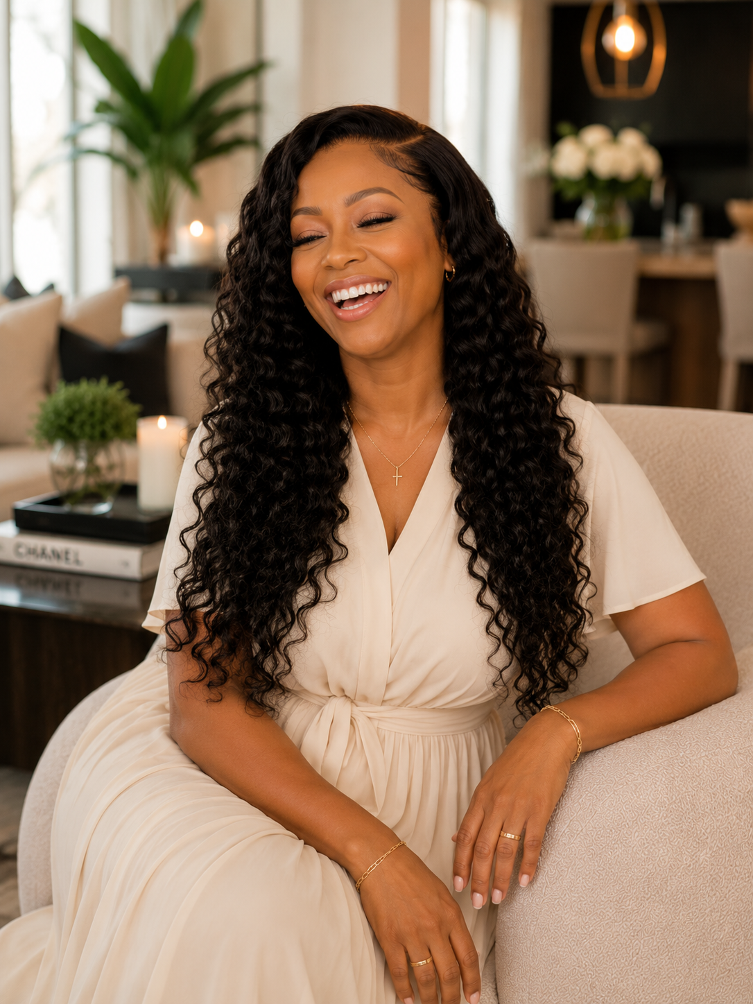 Bellar Hair Atelier — 22" Deep Wave Wig | 5x5 HD Closure | Dark Brown