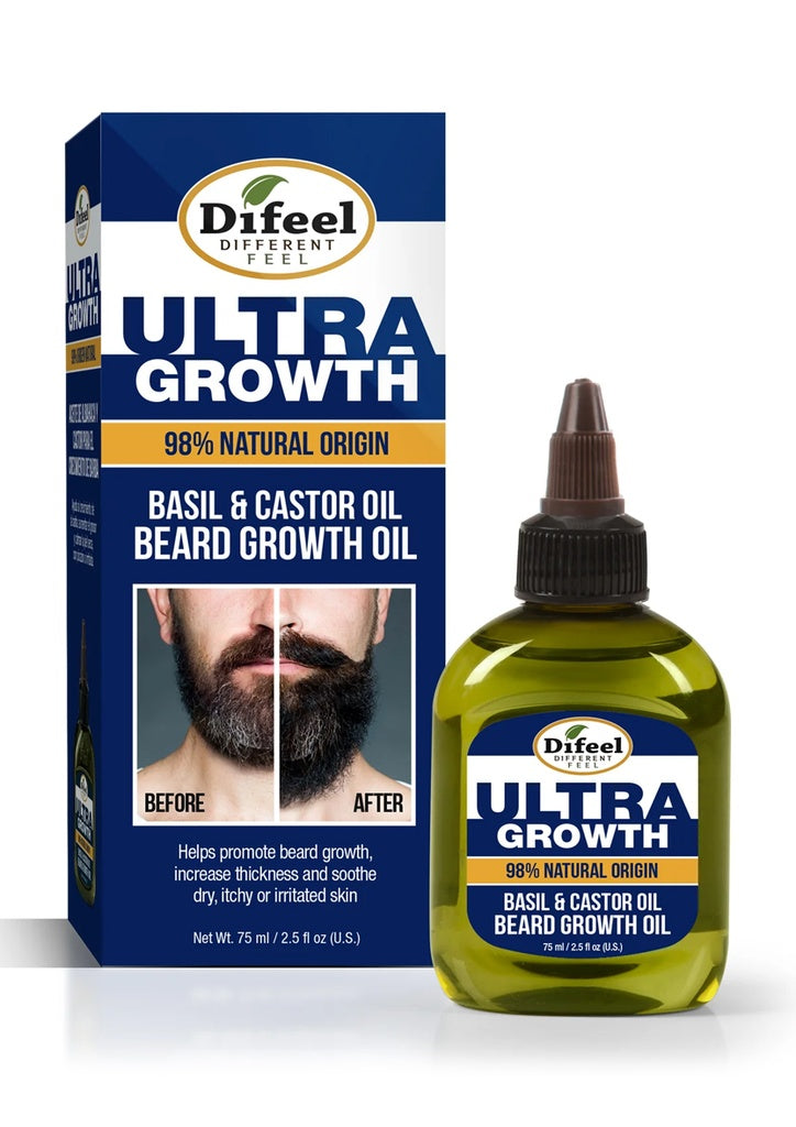 Difeel Basil & Castor Oil Ultra Growth Beard Oil 2.5oz