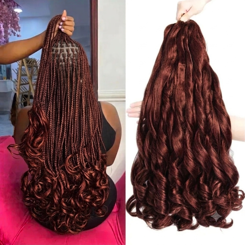 Silky French Curl 24 Inch Single Tone Braiding hair