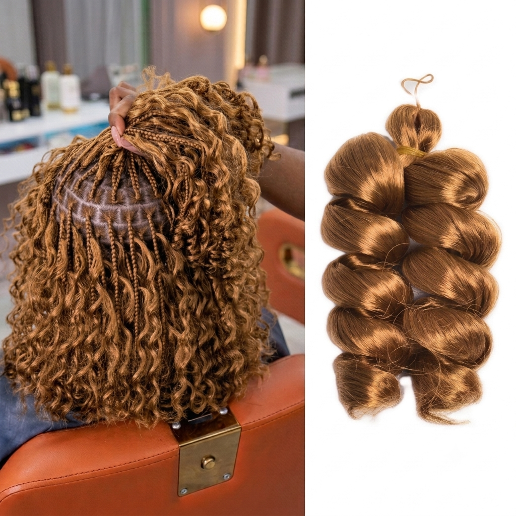 Cheveux à tresser soyeux bouclés italiens, ton unique