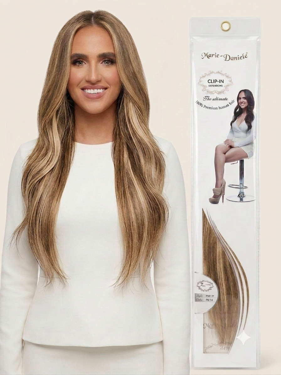 Extensions à clipser en cheveux naturels 18" Marie-Daniele