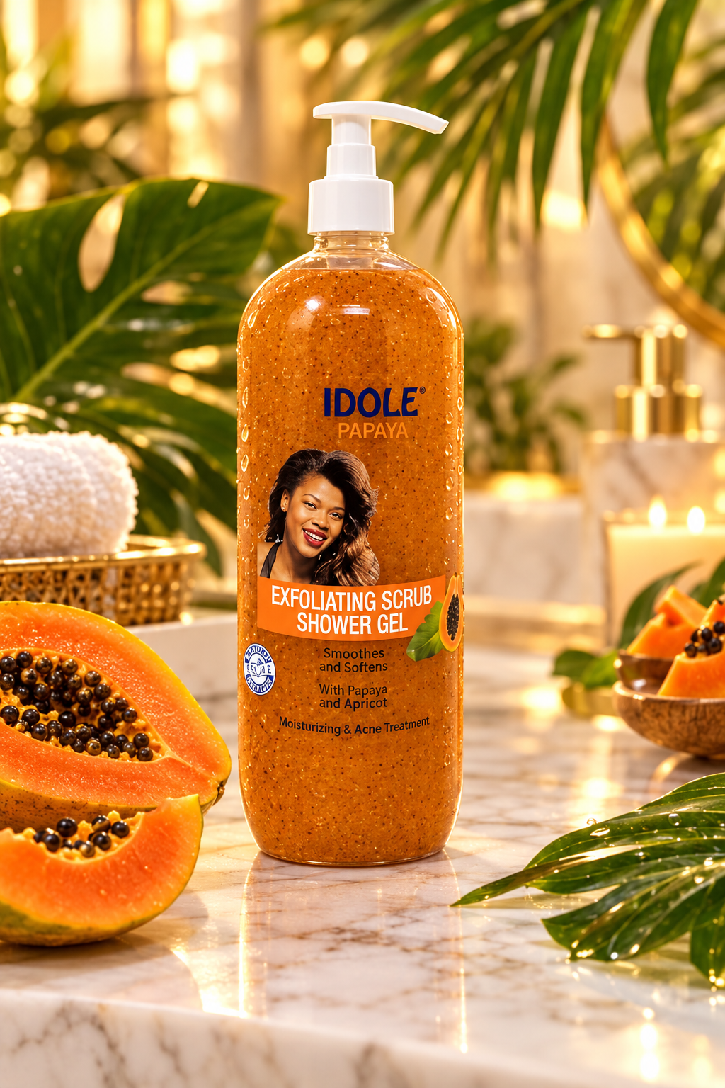 Idole Papaya Duschgel mit Peeling-Effekt (1000 ml)