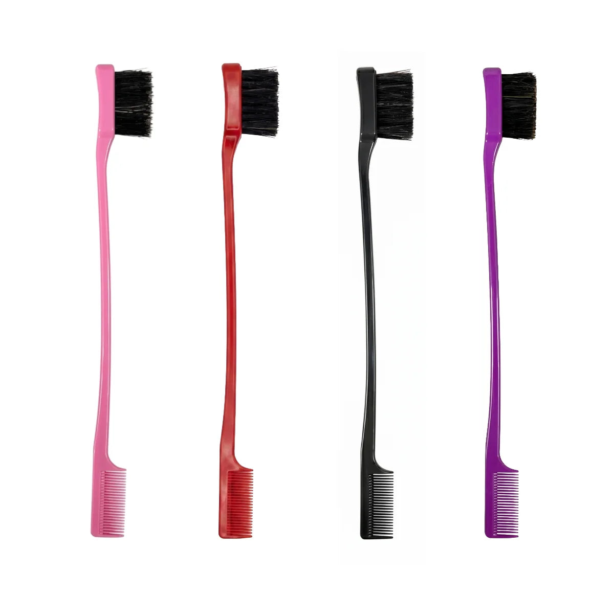 ANNIE Joy Dual-Ended 2-in-1 Edge Brush & Comb – 100% Natural Boar Bristles