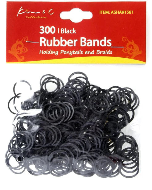 KIM & C 300pcs Rubber Bands - Black