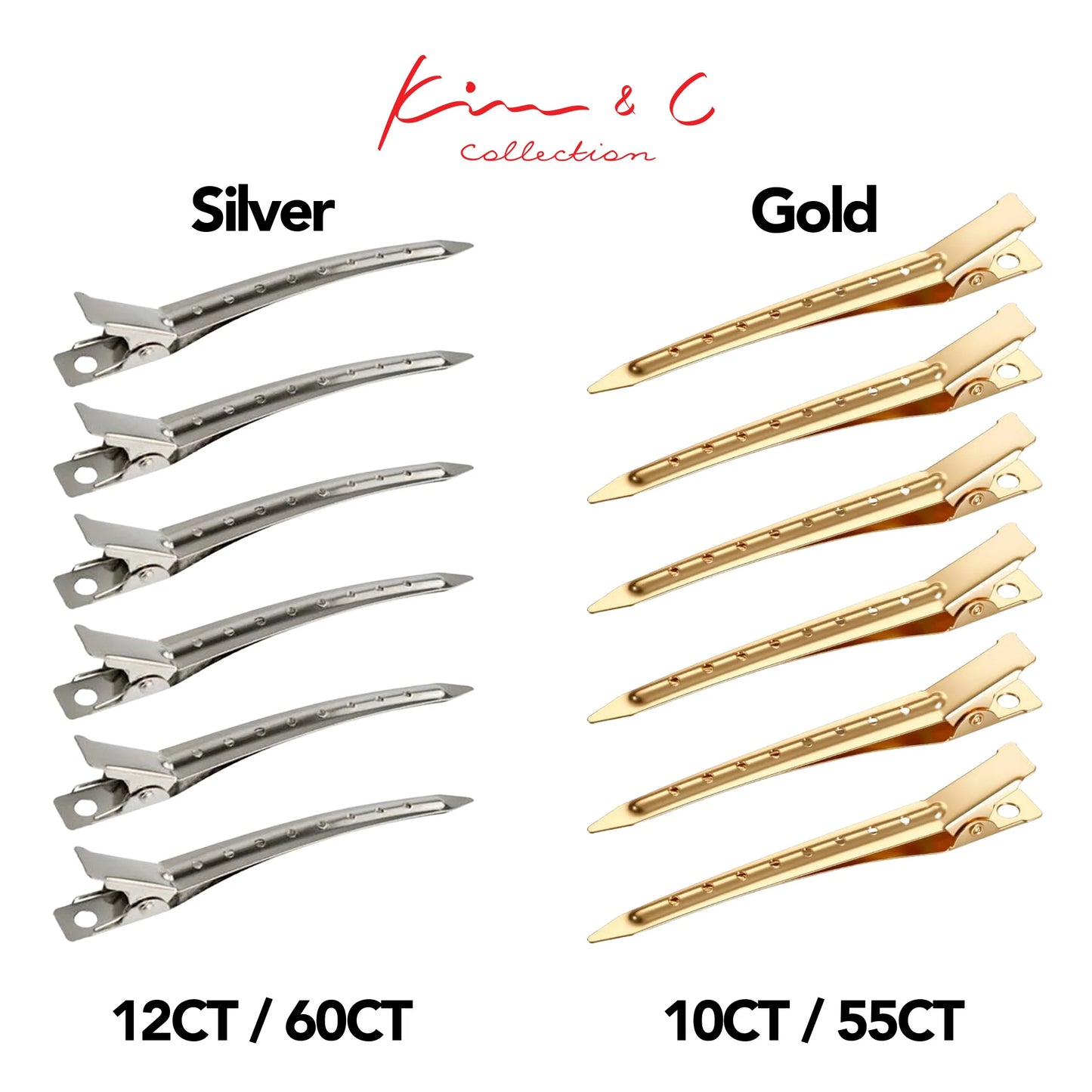 KIM & C Duck Bill Clip (10ct) - Gold