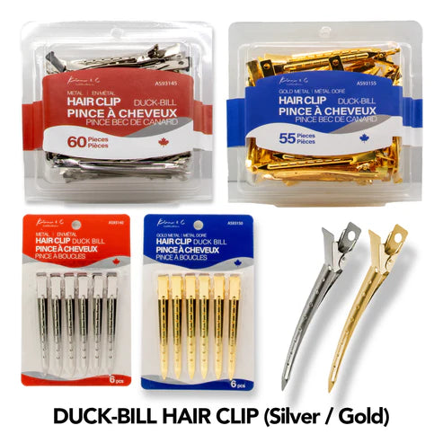 KIM & C Duck Bill Clip (60ct) - Silver