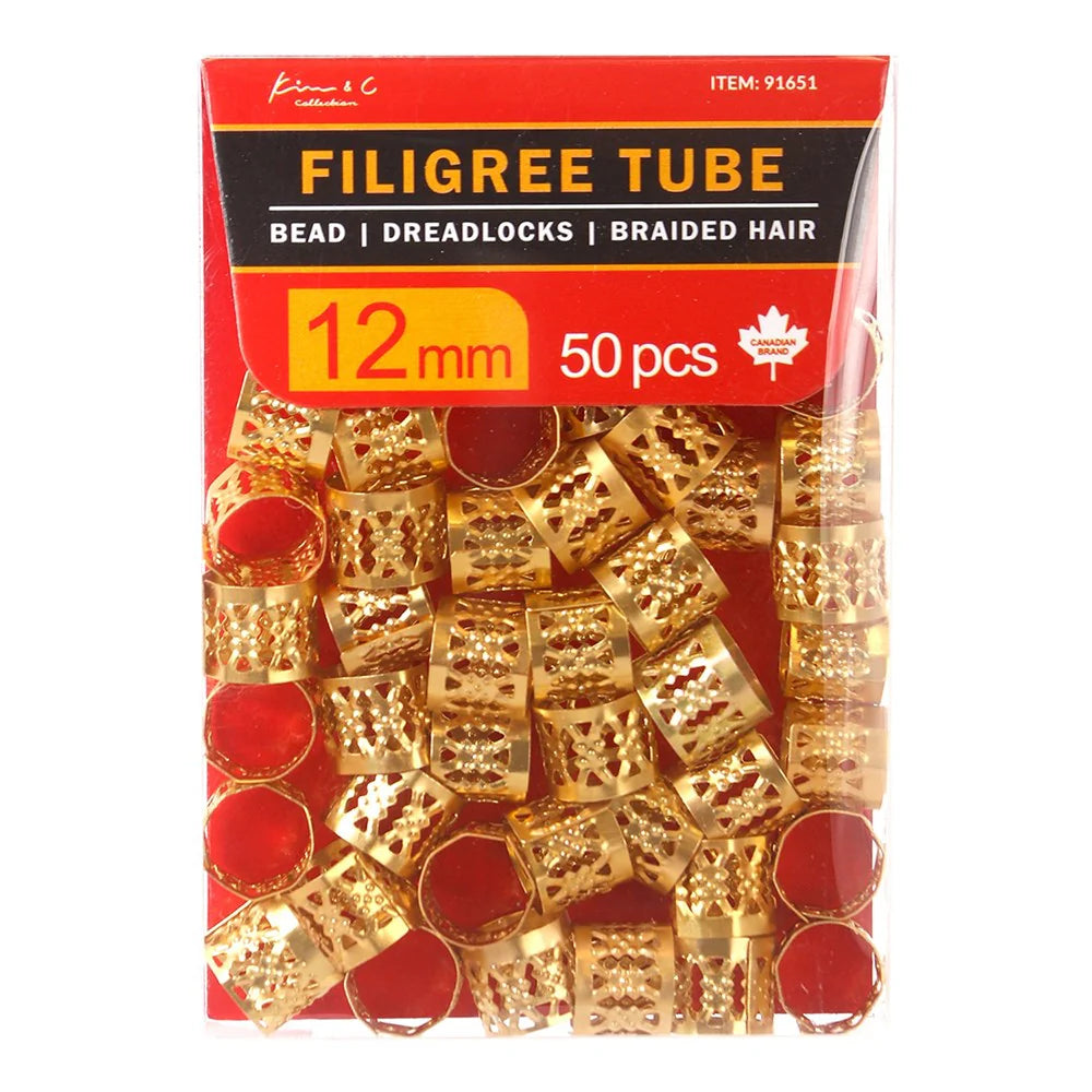 KIM & C Filigree Tube Gold - 12mm