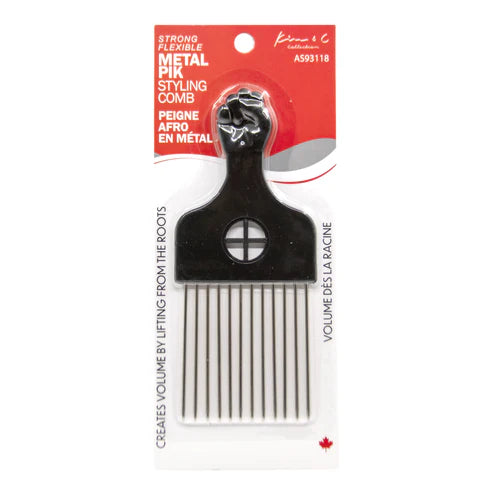 KIM & C Metal Pik Styling Comb - Rectangle Short