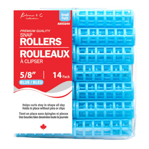 KIM & C Snap-On Rollers - Small 14 Ct (5/8" Blue)