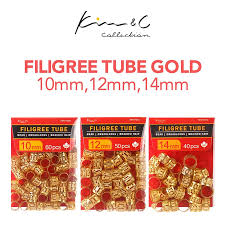 KIM & C Tube Filigrane Or - 14mm