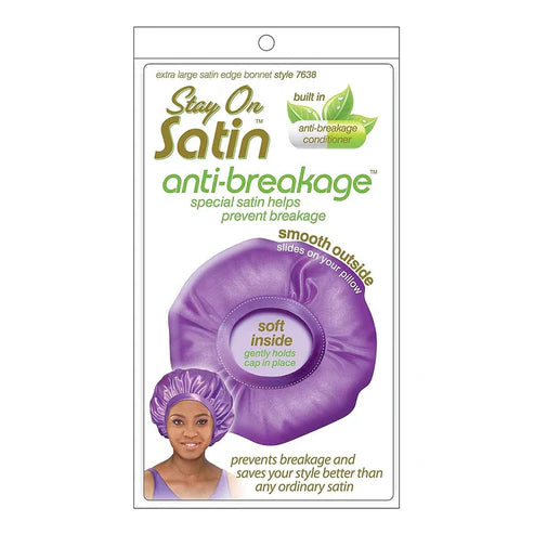 STAY ON SATIN Anti Breakage Satin Edge Bonnet Extra Large