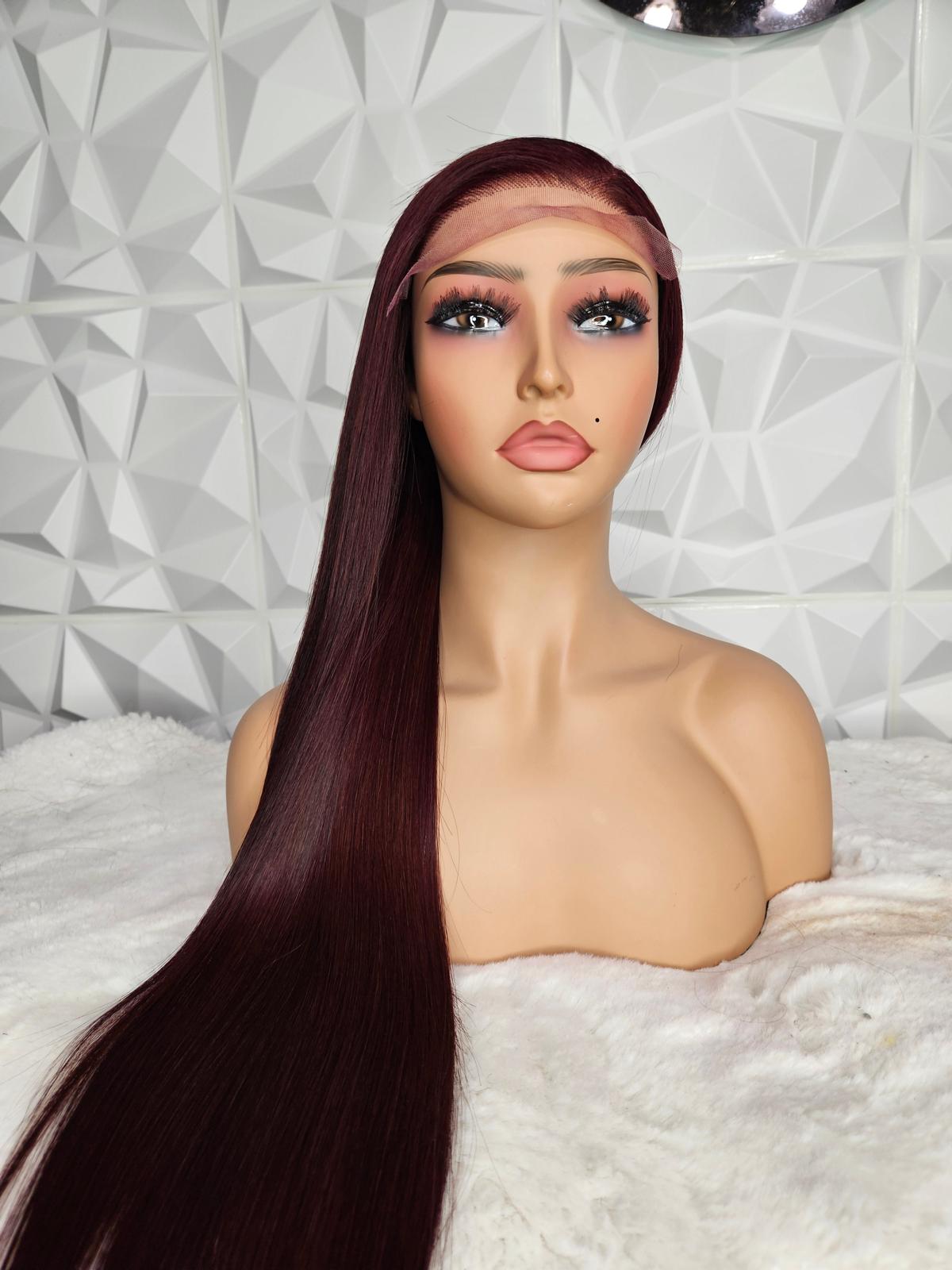 Bellar Hair Atelier 22 inch bone straight raw hair wig, 5x5 Swiss lace closure