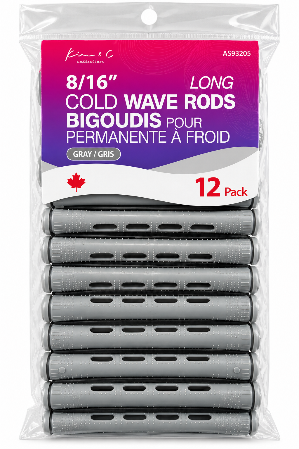 KIM & C Long Cold Wave Perm Rods. These gray, 8/16-inch rods are designed for cold wave perming and can also be used for wet-set hairstyles.