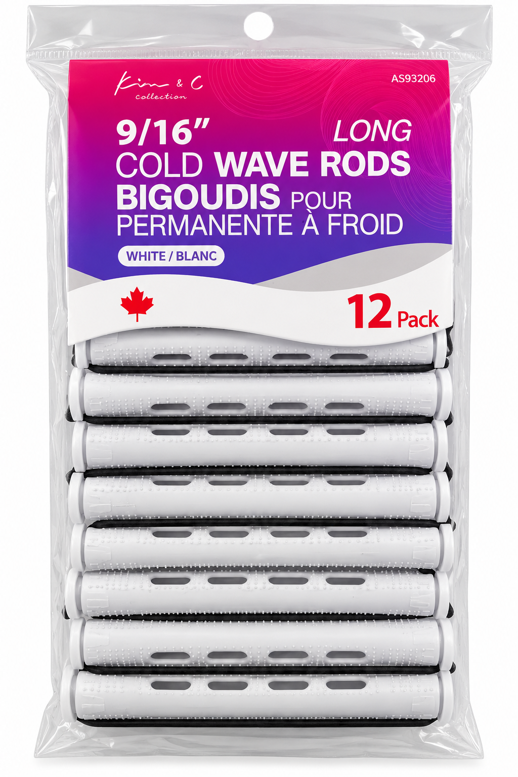 KIM & C Long Cold Wave Perm Rods. These white, 9/16-inch rods are designed for cold wave perming and can also be used for wet-set hairstyles.