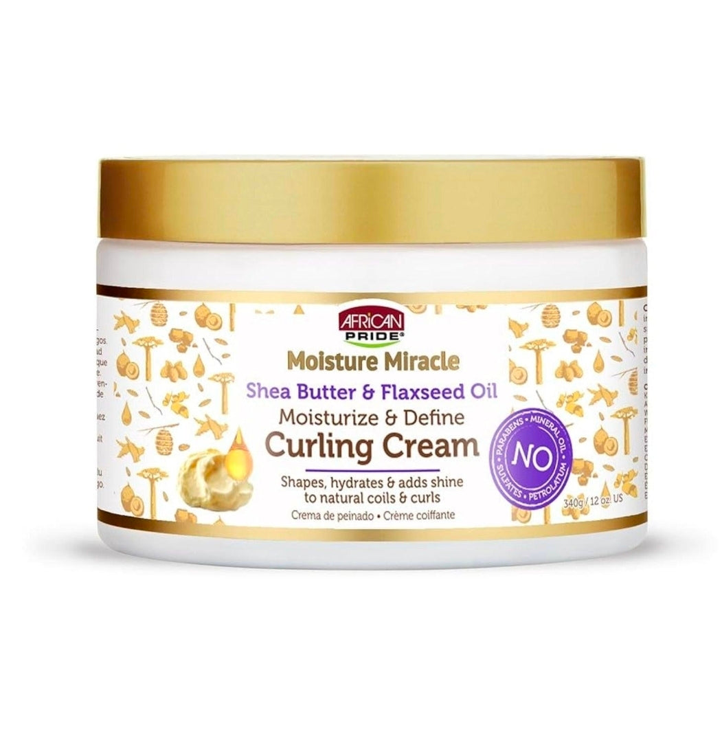 African Pride Moisture Miracle Shea Butter & Leinöl Curling Cream – 12 oz