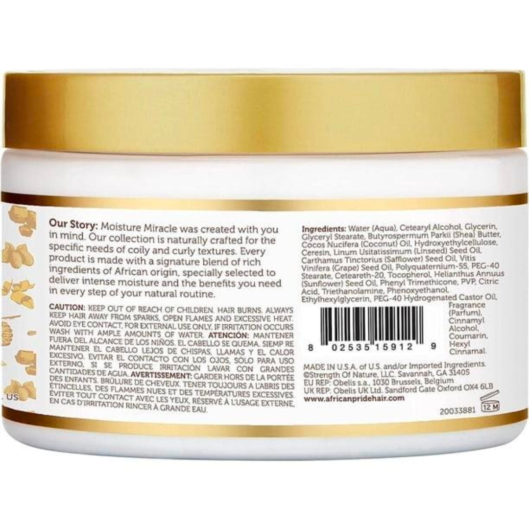 African Pride Moisture Miracle Shea Butter & Leinöl Curling Cream – 12 oz