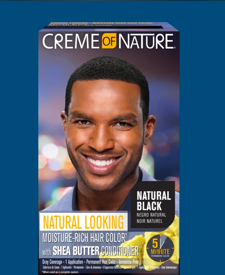 Creme of Nature Moisture Rich Liquid Hair Color for Men – 1 Natural Black