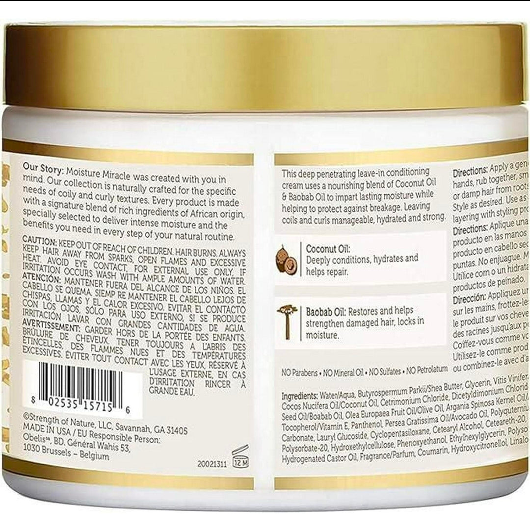 AFRICAN PRIDE Moisture Miracle Leave-in-Creme mit Kokos- und Baobaböl (15 oz)