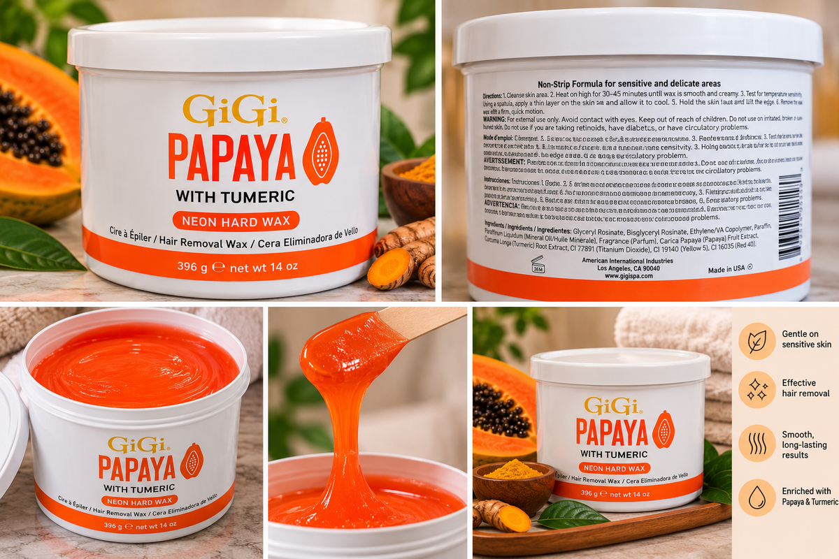 GiGi Papaya with Turmeric Neon Hard Wax – 14 oz (396g)