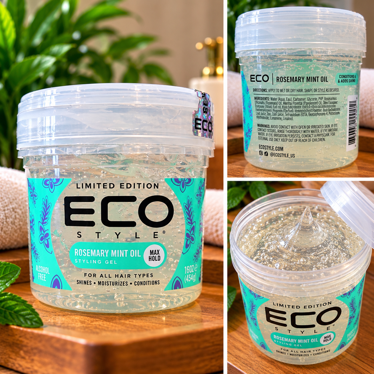 Eco Style Rosemary Mint Oil Styling Gel – 16 oz