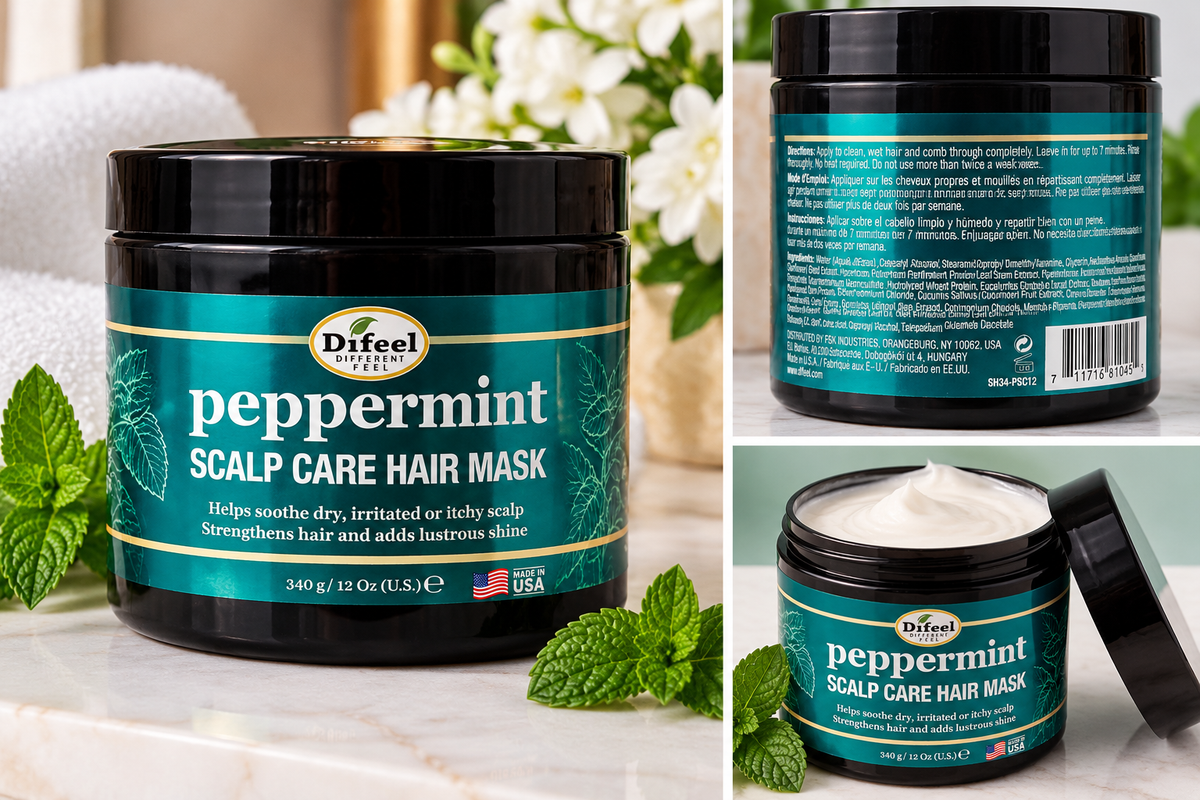 Difeel Peppermint Scalp Care Hair Mask – 12 oz